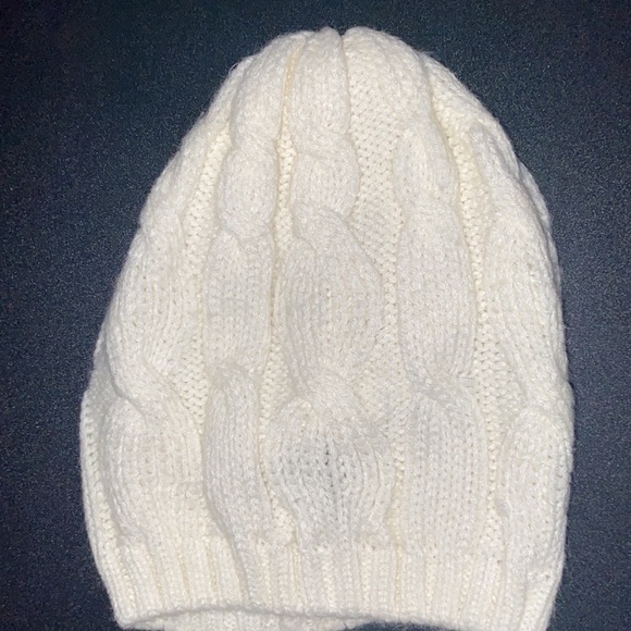 2 IN 1: TWO White Winter Hats! - Picture 2 of 3